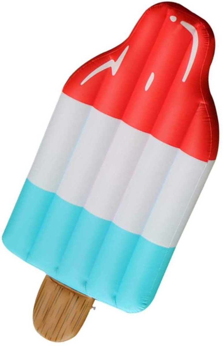 Opblaasbaar ijsje - Luchtbed - Zwembad - 180x90cm - IJsje - Rood - Wit - Blauw - Speelgoed - Kinderen - Volwassenen - Waterspeelgoed - Strand - Zwembad - XXL - Buitenspeelgoed