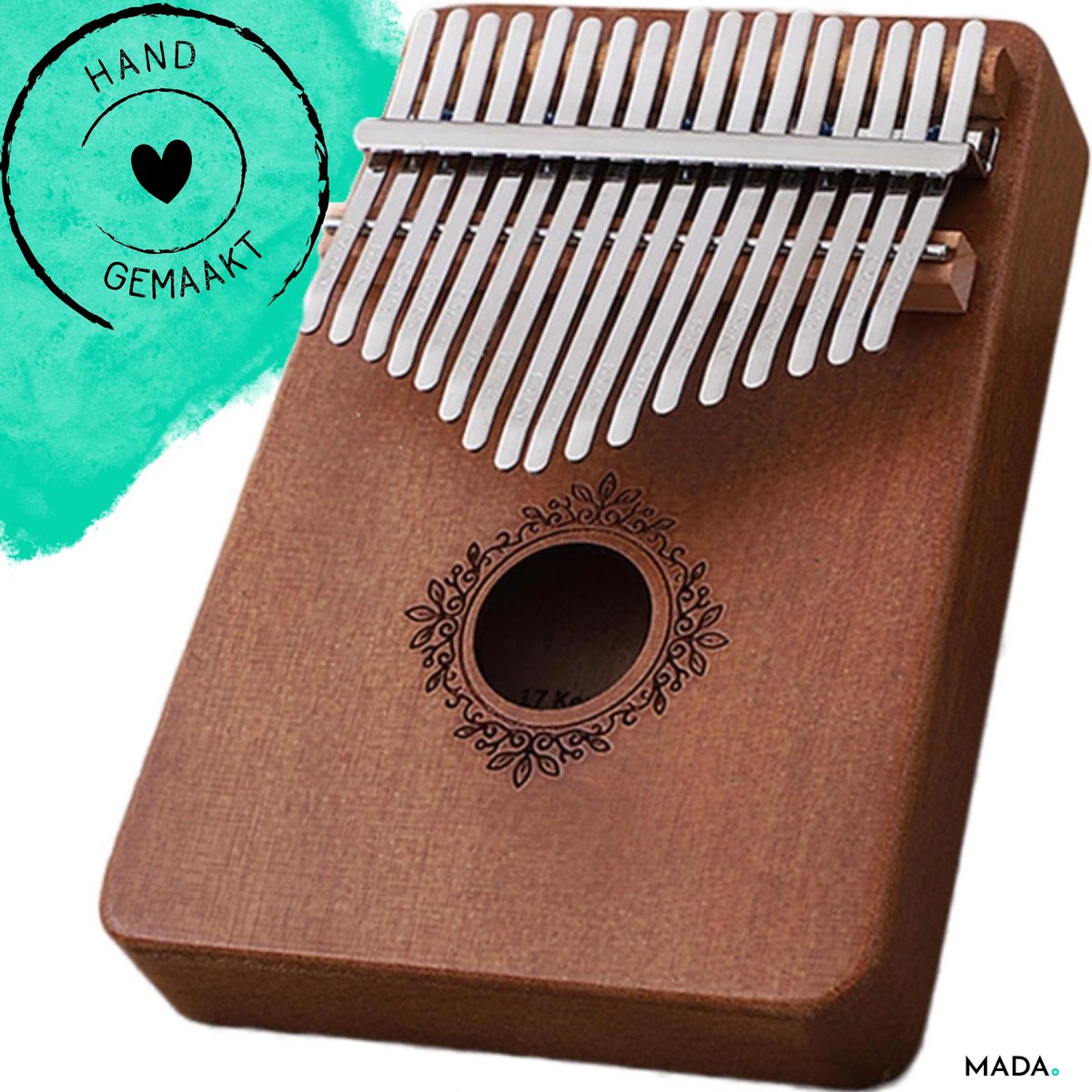 MADA - Kalimba / duimpiano - 17 tonen - Kalimba muziekinstrument - Complete set incl. luxe opbergtas en accessoires - Leuk cadeau!