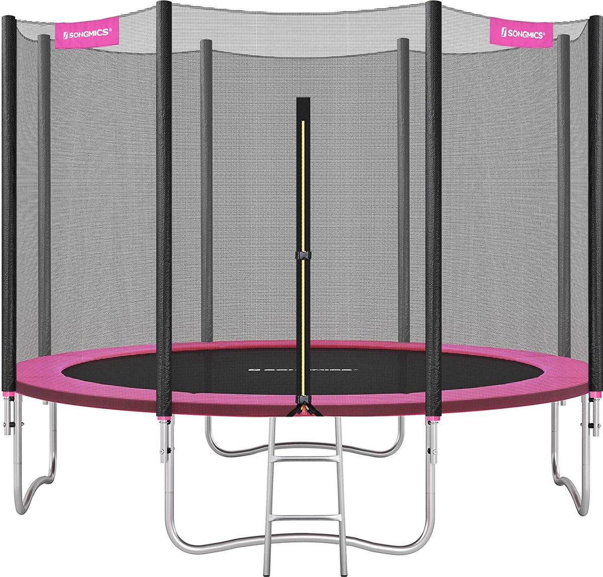 Mara Trampoline Met Veiligheidsnet - Trampolines - Tuin - Zwart/Roze - Ø 366