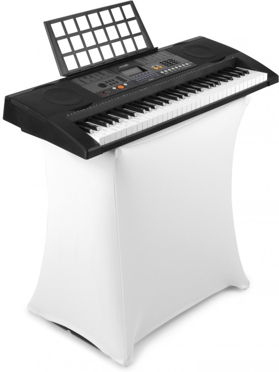 Keyboard met standaard - MAX KB3 keyboard met aanslaggevoelige toetsen, USB mp3 speler en standaard + hoes voor standaard