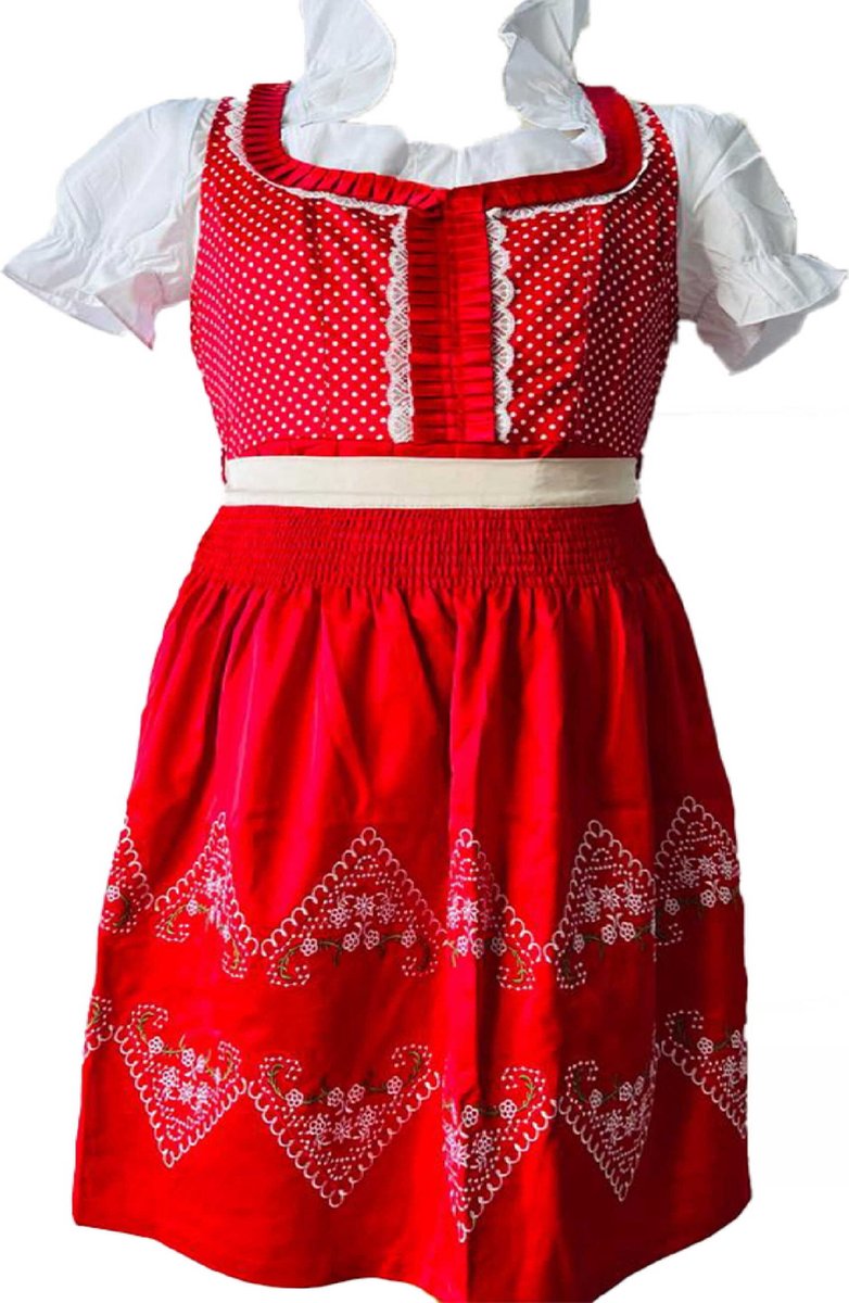 Bel Party Wears / Dirndl - Oktoberfest - Rood - Maat L