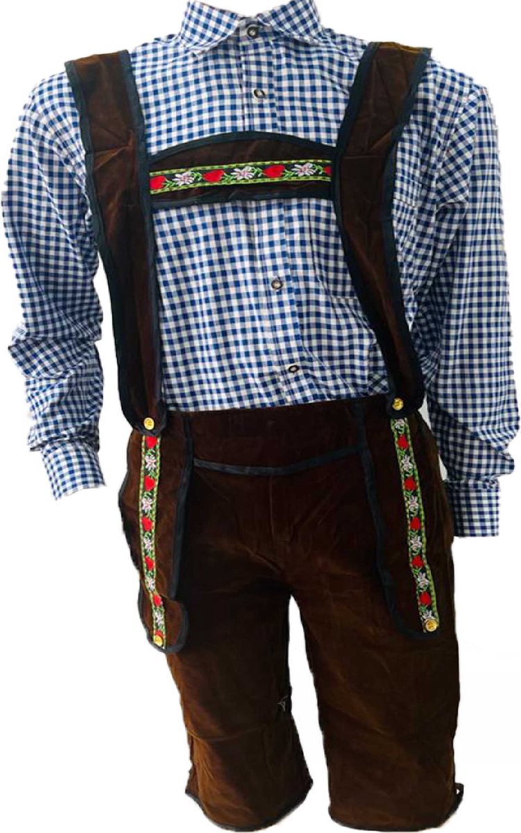 Bel Party Wears / Oktoberfest - Lederhosen - Bruin - 100 % Polyester - Maat 48