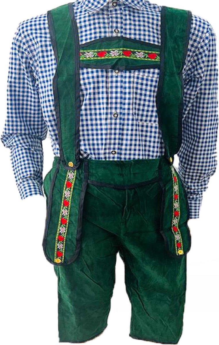 Bel Party Wears / Oktoberfest - Lederhosen - Groen - 100 % Polyester - Maat 48