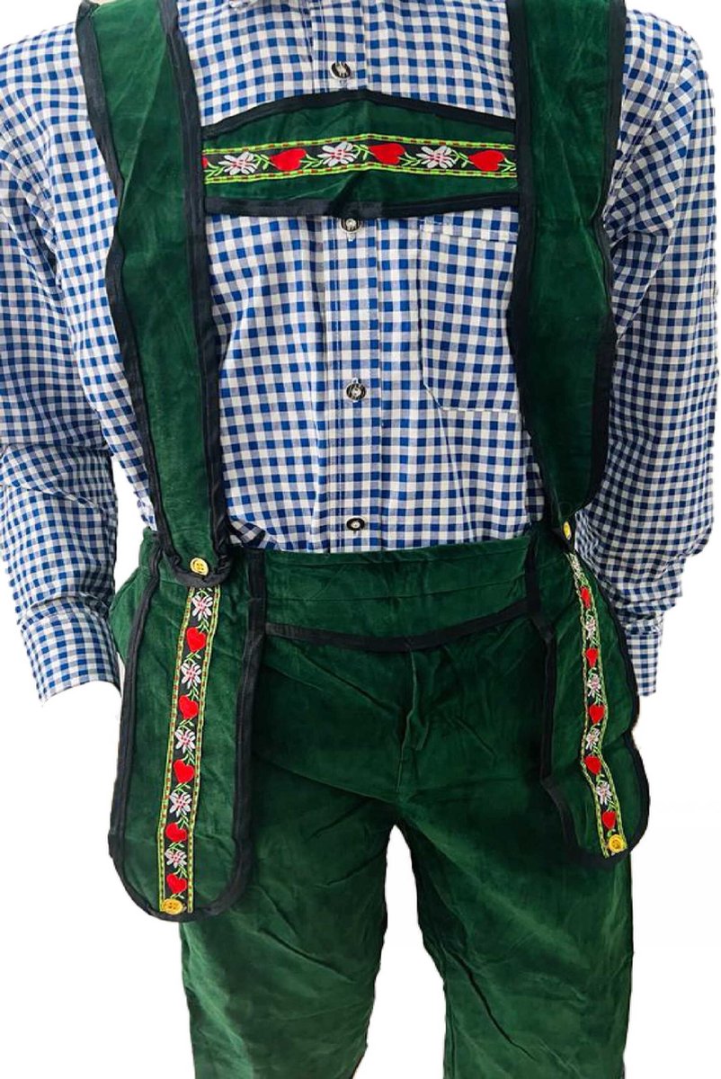 Bel Party Wears / Oktoberfest - Lederhosen - Groen - 100 % Polyester - Maat 52