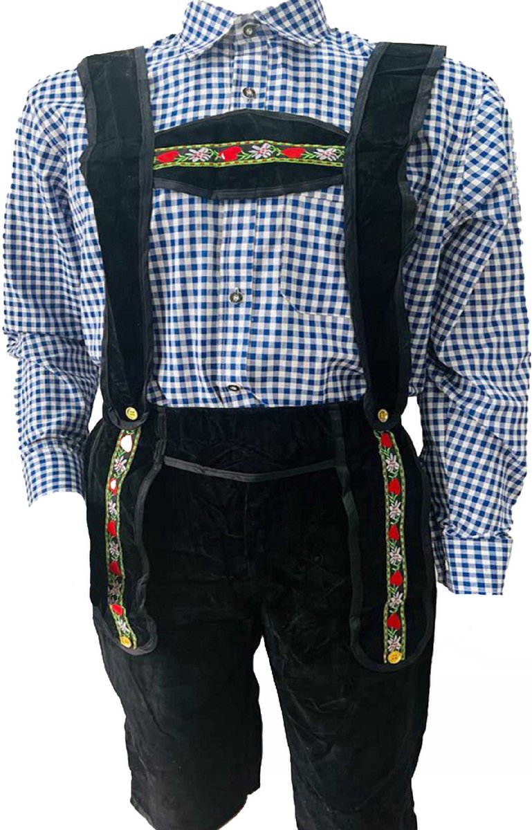 Bel Party Wears / Oktoberfest - Lederhosen - Zwart - 100 % Polyester - Maat 50