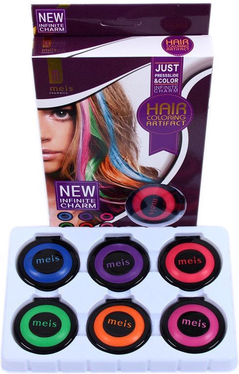 Uitwasbaar haarkrijt 6 stuks