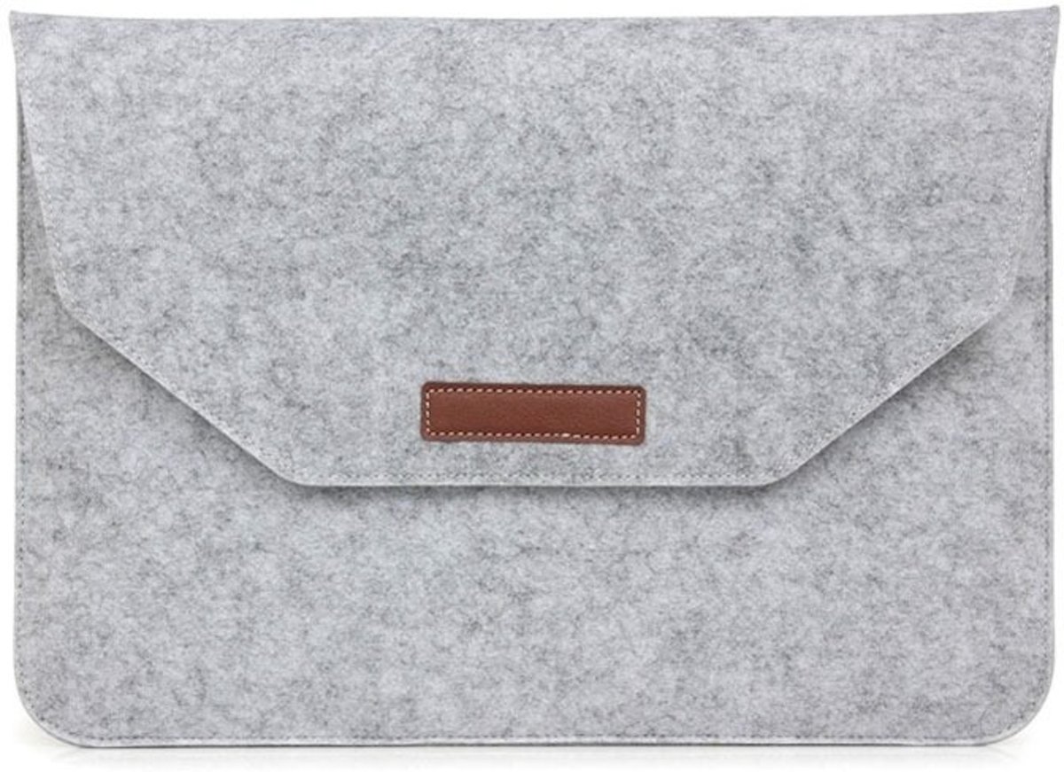 Vilten Soft Sleeve Voor de Apple Macbook Air / Pro (Retina) 15 Inch - Bescherming Cover Hoes - Grijs