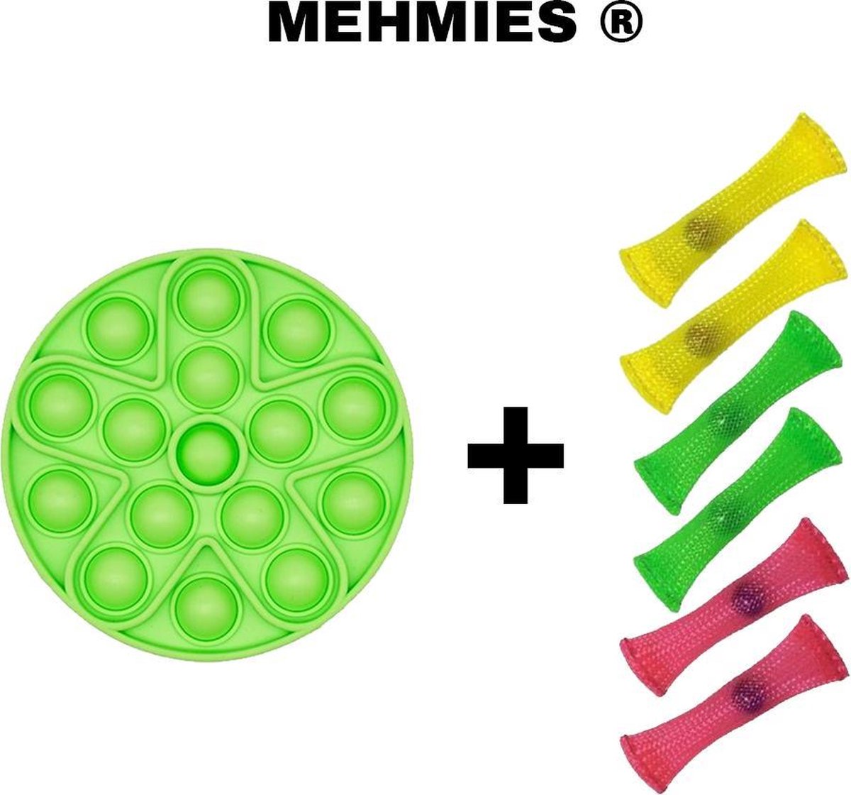 MEHMIES®️ - Fidget toys - 1x Pop it - 5x Mesh and Marble - Groen