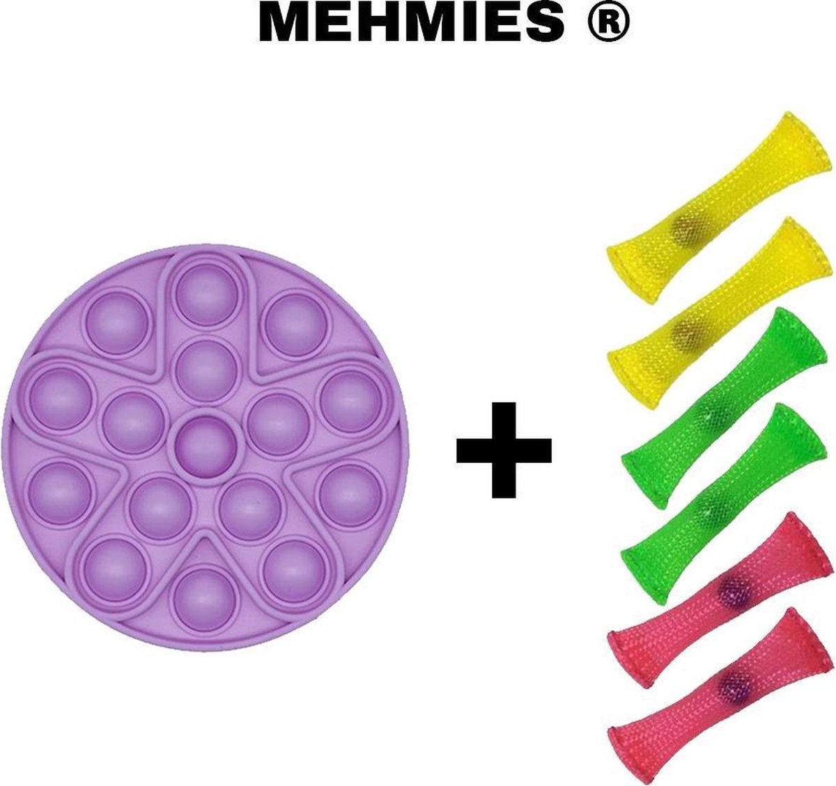 MEHMIES®️ - Fidget toys - 1x Pop it - 5x Mesh and Marble - Paars