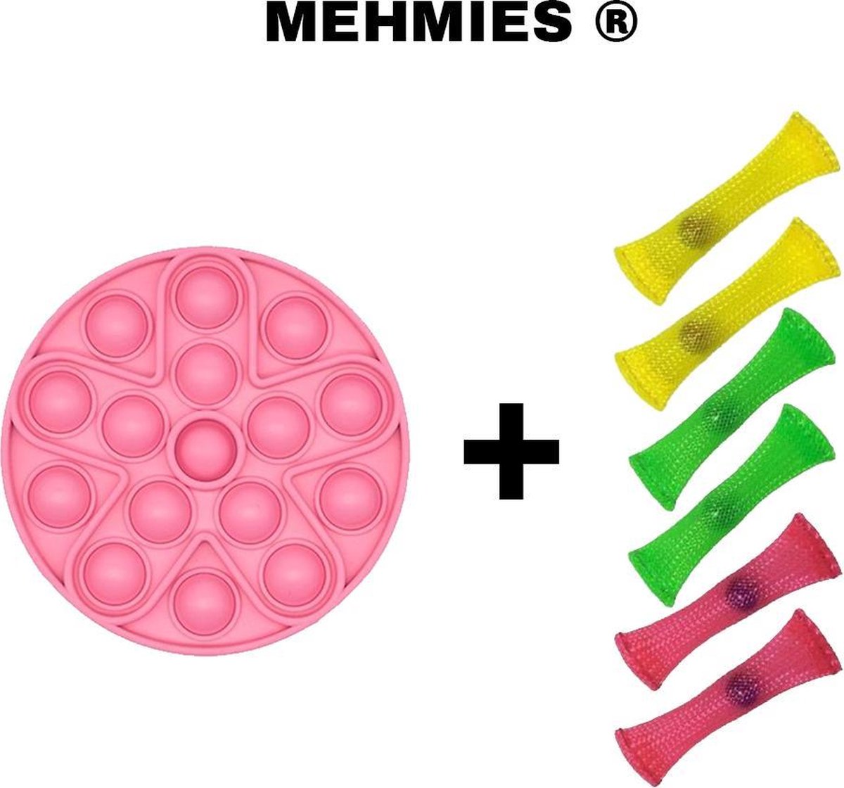 MEHMIES®️ - Fidget toys - 1x Pop it - 5x Mesh and Marble - Roze