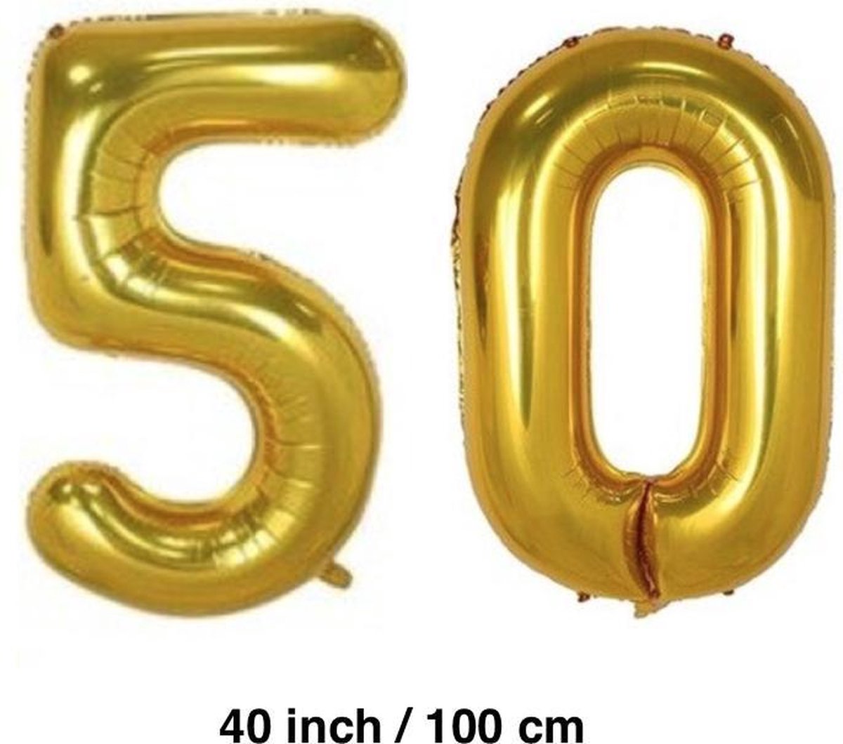 Folie-ballonnen cijfers 50 in GOUD van 40 INCH / 100 CM  (31270)