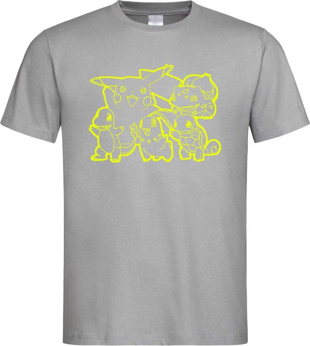 Grijs T-shirt  Pokemon / Figuren  Geel maat L