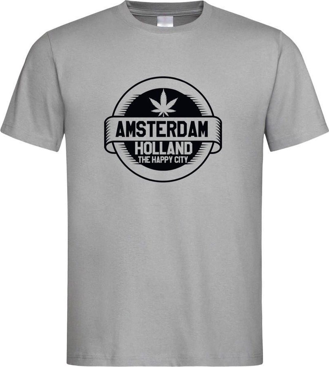 Grijs T shirt met zwart  