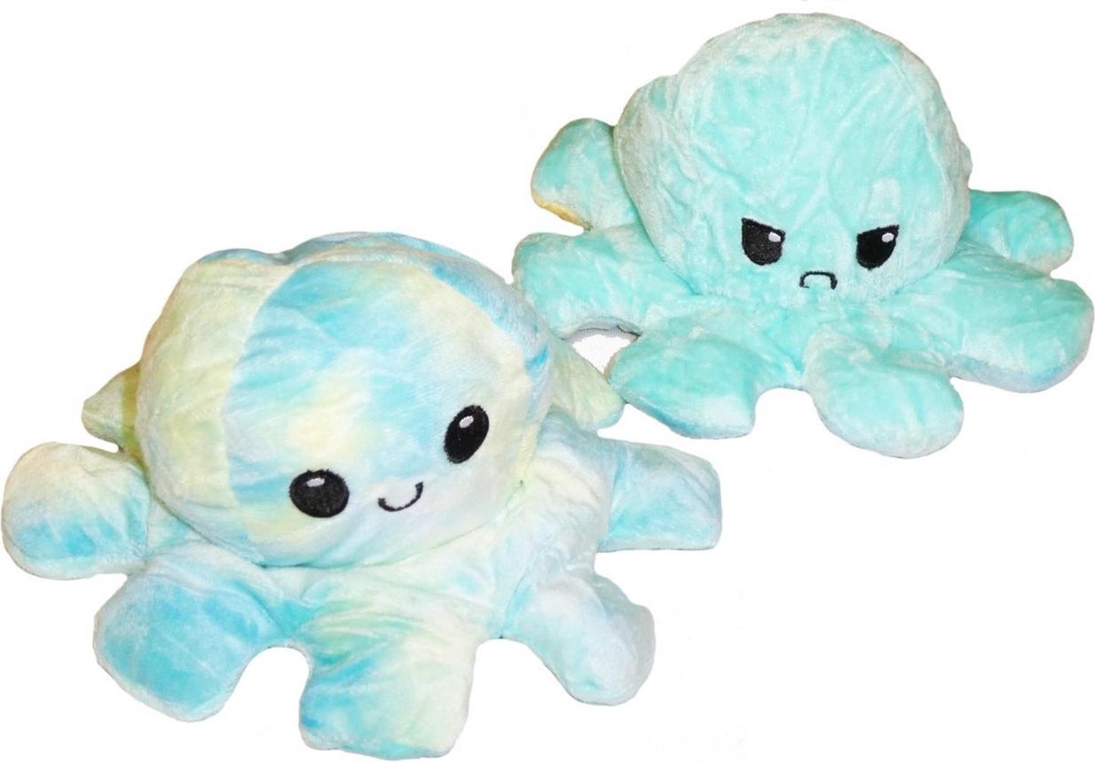 Omkeerbare Knuffel Octopus Groen Melee en Aqua (92223)