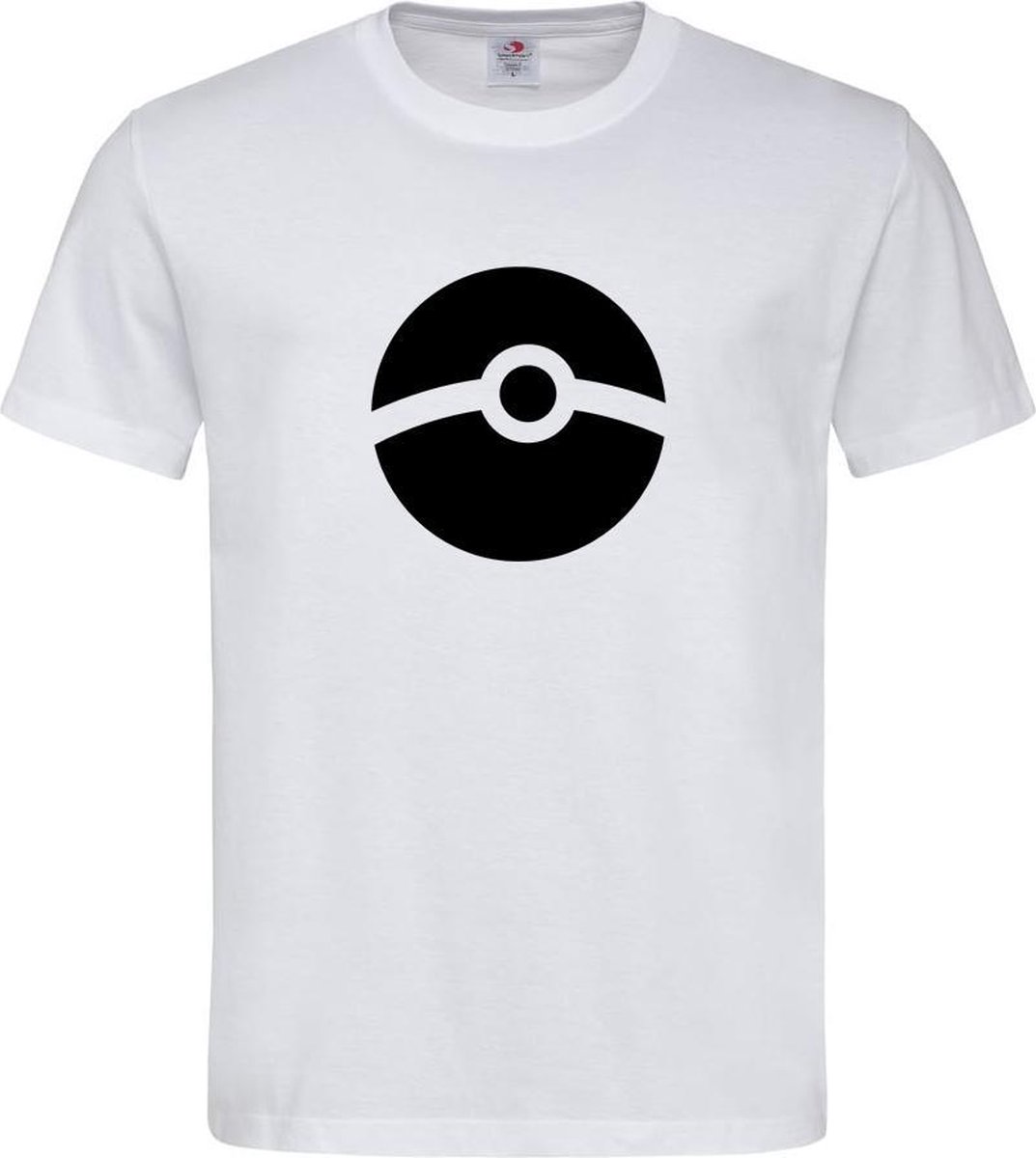 Wit T-shirt Pokémon  Pokéball  Zwart maat XL