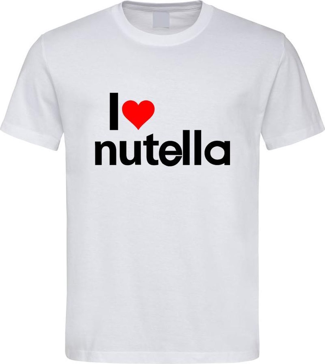 Wit T-shirt met “ I love Nutella “ maat XL