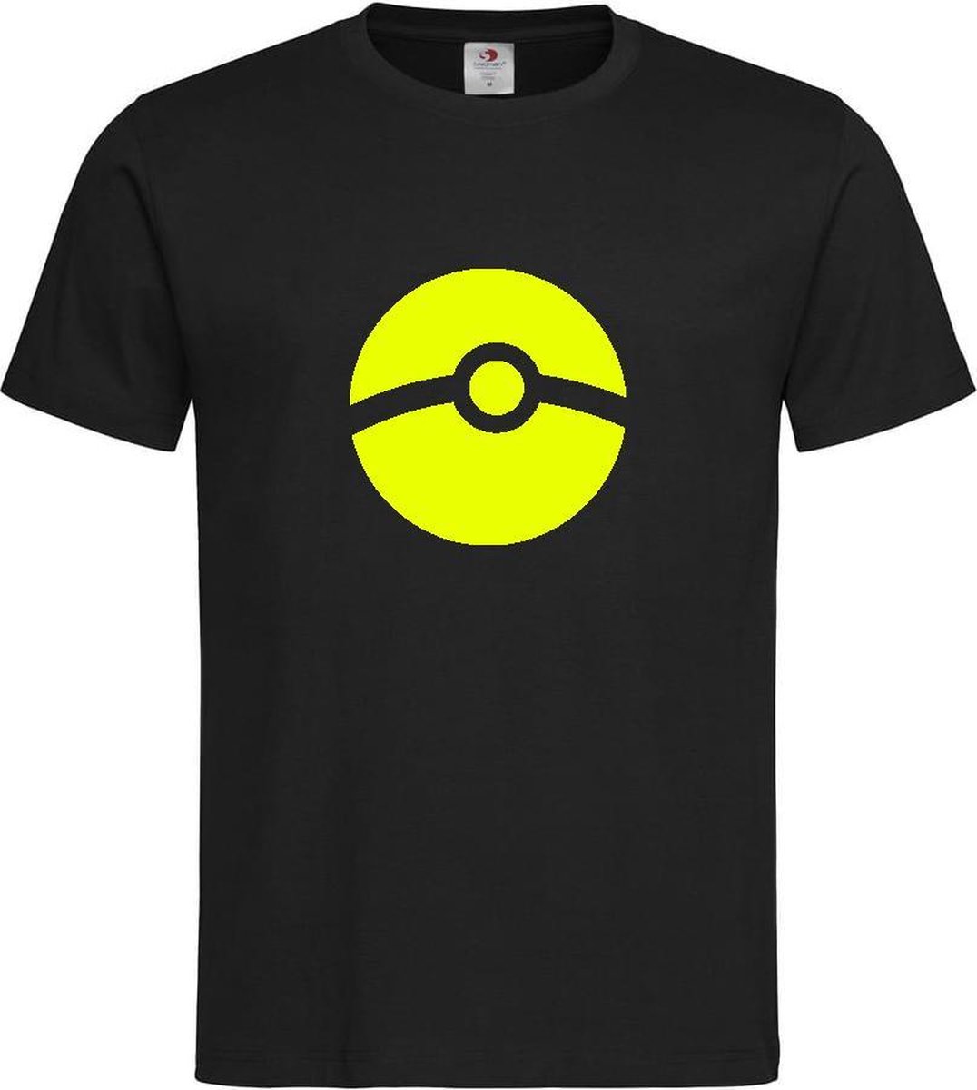 Zwart T-shirt Pokémon  Pokéball  Geel maat S