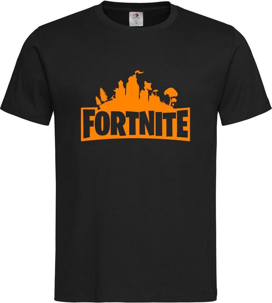 Zwart T shirt met Oranje 