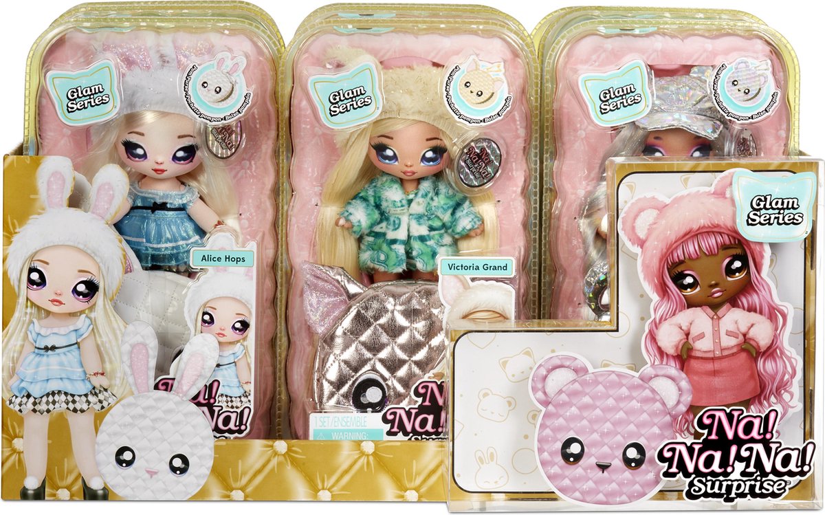 Na! Na! Na! Surprise 2-In-1 Pom Doll Glam Series 1 (Metallic) In Pdq (1 Van Assortiment)