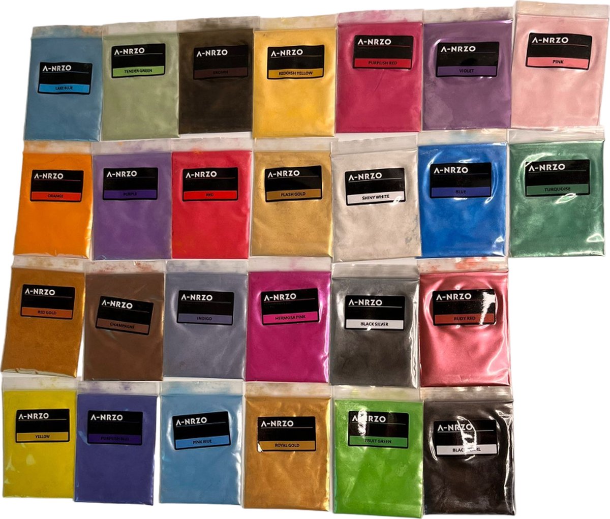   - set van 26 kleuren epoxyverf mica poeder, natuurlijke pigmenten van cosmetische kwaliteit, ideaal voor zeepkleurstoffen, kaarsen maken, lipgloss, badbommen, verf en handgemaakte DIY-kleuring, 0,18 oz/5 g per kleur