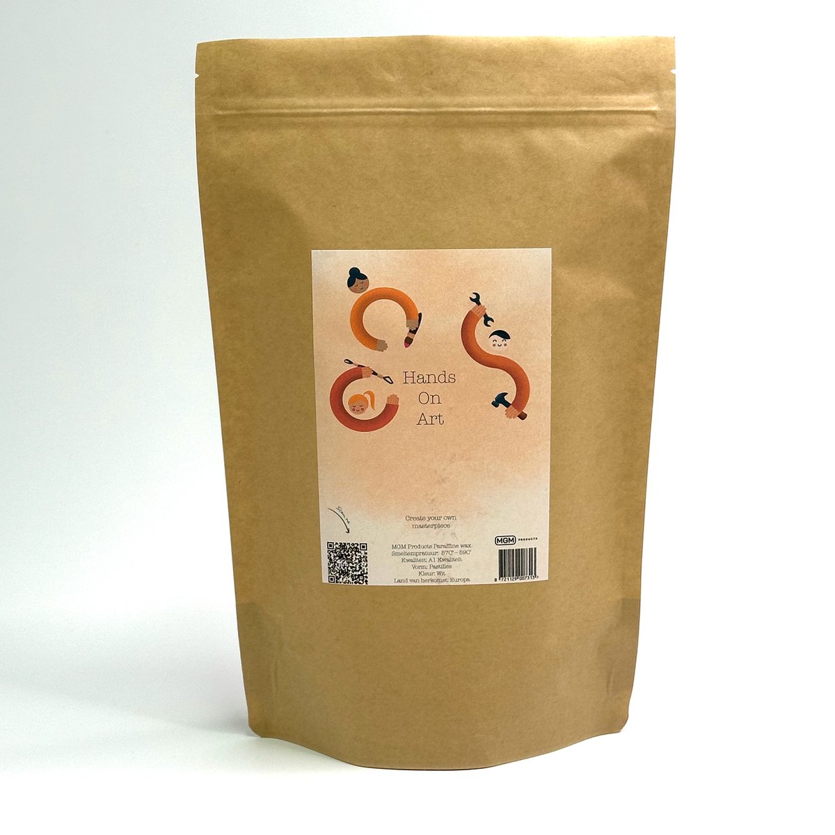  ® - Hands On Art - Paraffine Wax Pastilles - A1 Kwaliteit - 1,25 Kg - Wit - Ideaal voor Kaarsen en Paraffinebad