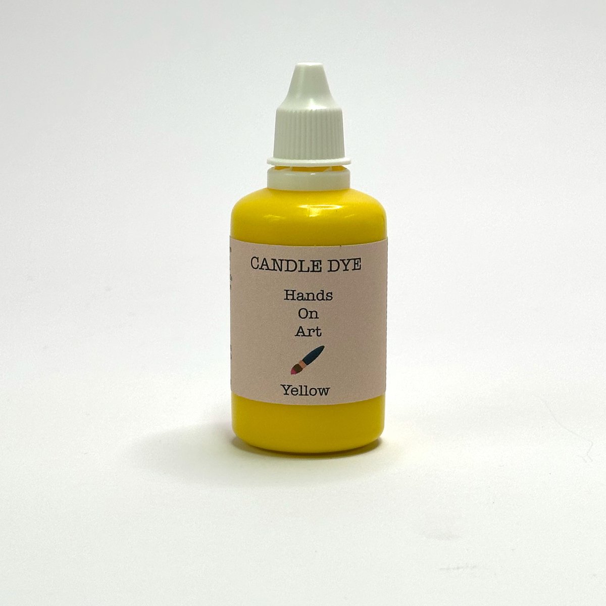  ® - Hands on art - Candle dye - Kleurstof voor kaarsvet - 50 ml - 1 fles - Hoog Geconcentreerd - Geel - Kaars op foto niet meegeleverd