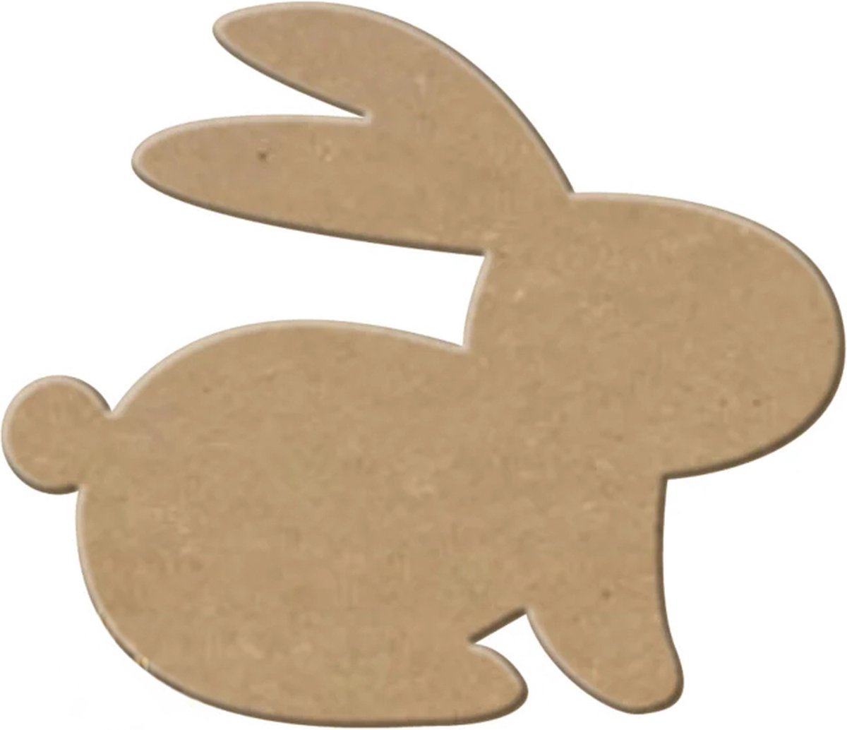 MDF Konijn, creatief, knutselen, deco, 12 stuks, 3mm mdf 10cm