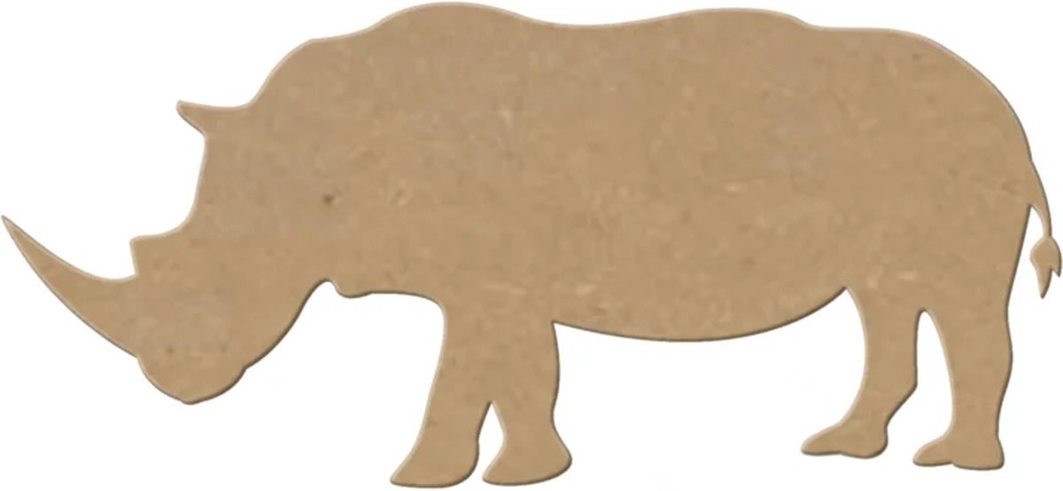 MDF Neushoorn, creatief, knutselen, deco, 6 stuks, 3mm mdf 20cm