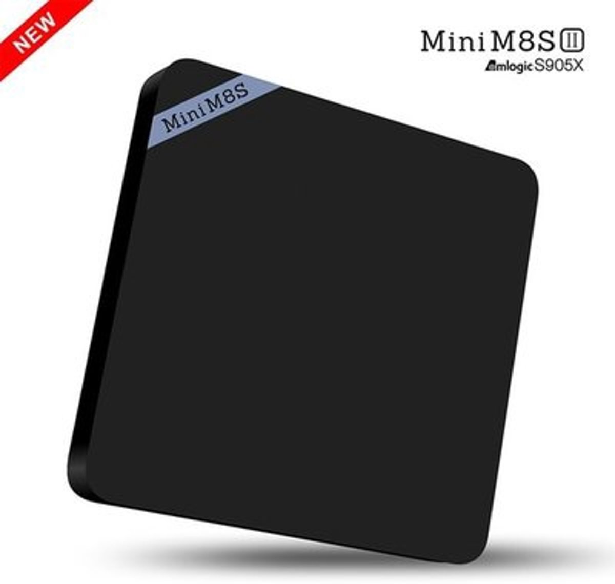 MINI M8S II Android TV Box S905X Kodi 16.1 Android 6.0 - 2GB 16GB  +  Rii i8 ZWART WIRELESS KEYBOARD AIRMOUSE