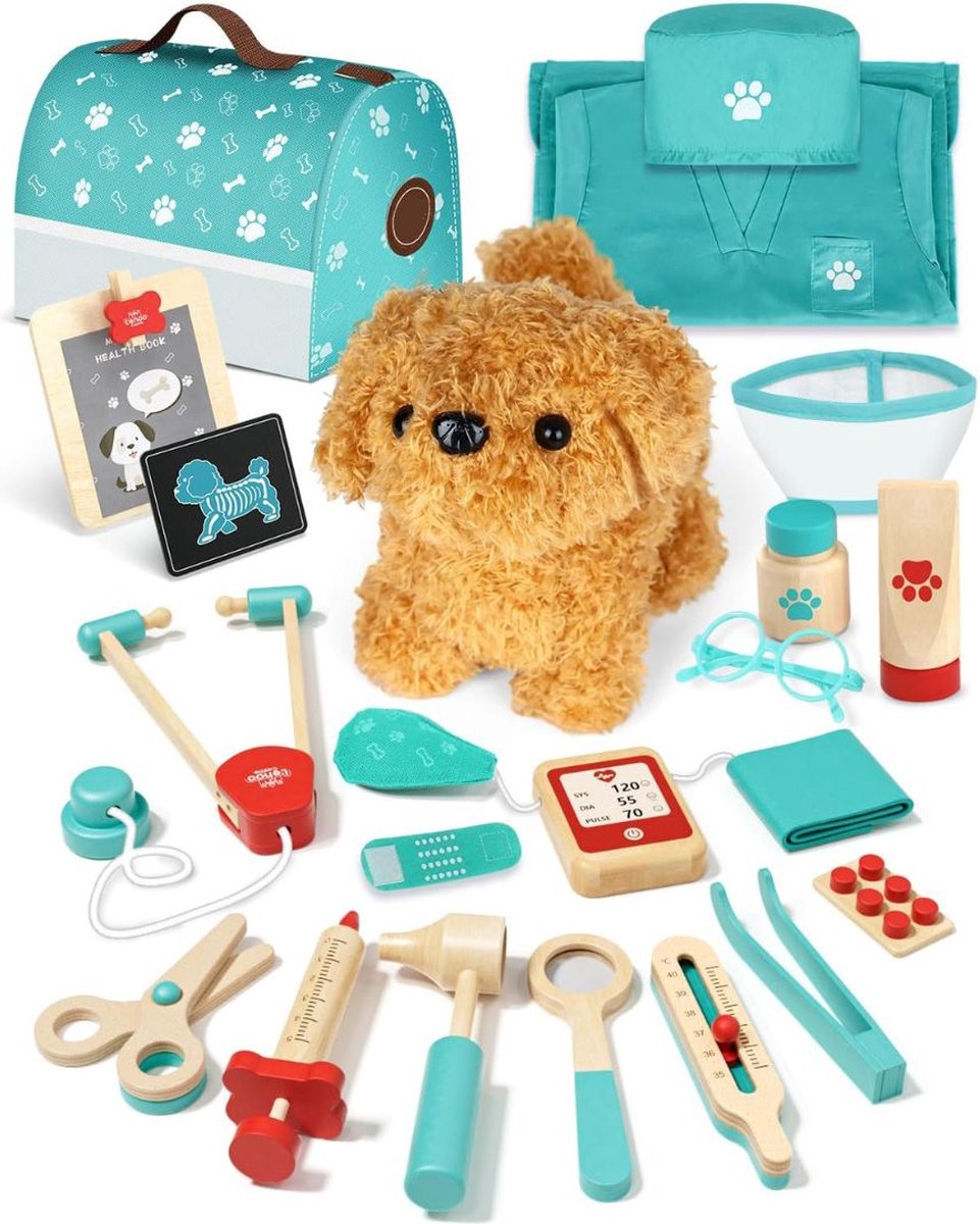   Dierenarts Speelgoed - Dokterset Kind - Kinderspeelgoed 2 Jaar - Groen