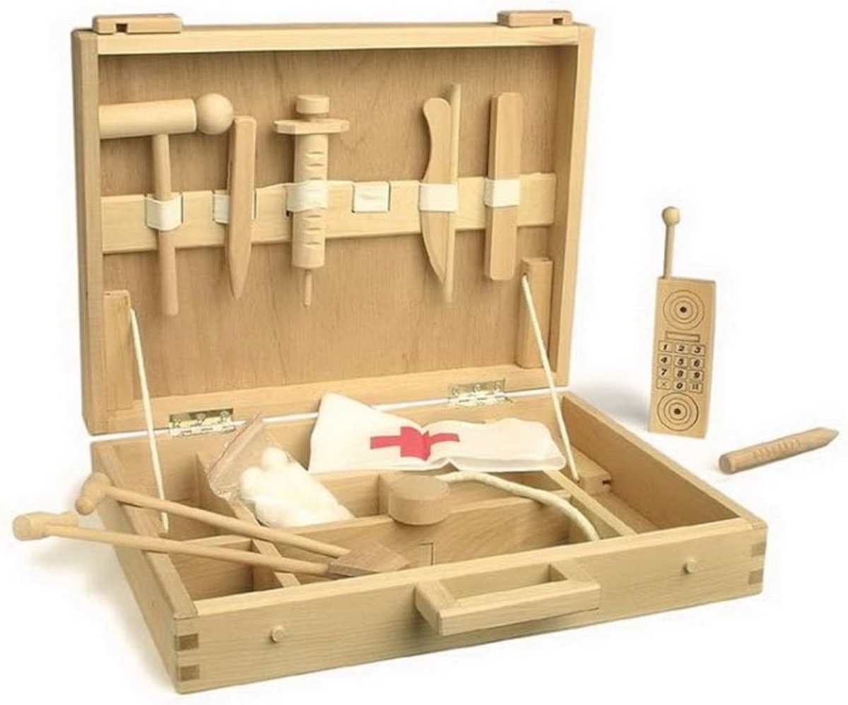   Dokterset Speelgoed - Dierenarts Speelgoed - Dokterset met Doktersjas Kind - Kinderspeelgoed voor Jongens en Meisjes - Vanaf 2 Jaar geschikt voor 3, 4, 5 en Ouder - Hout