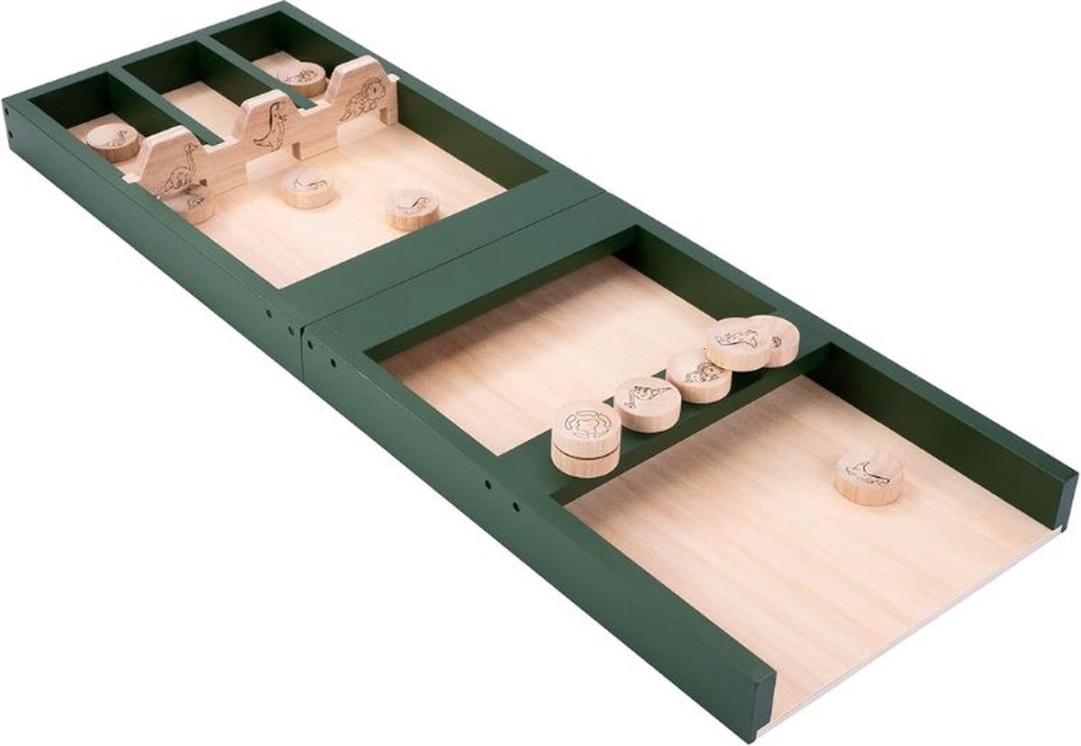     voor Volwassenen en Kinderen -  ken Klein - Hout - 80cm - Groen - Inclusief 12 Sjoelstenen