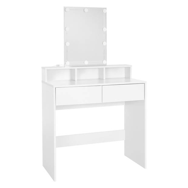 Kaptafel met LED Verlichting 80x40x140 cm Wit ML-Design