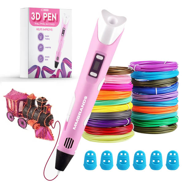 MM Brands 3D Pen Starterspakket - Inclusief 100m Filament in 10 Kleuren - Extra Lange Laadkabel - Geschikt voor ABS & PL