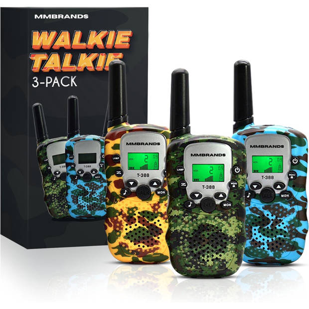 MM Brands Walkie talkie voor Kinderen en Volwassenen - Portofoon - Set van 3