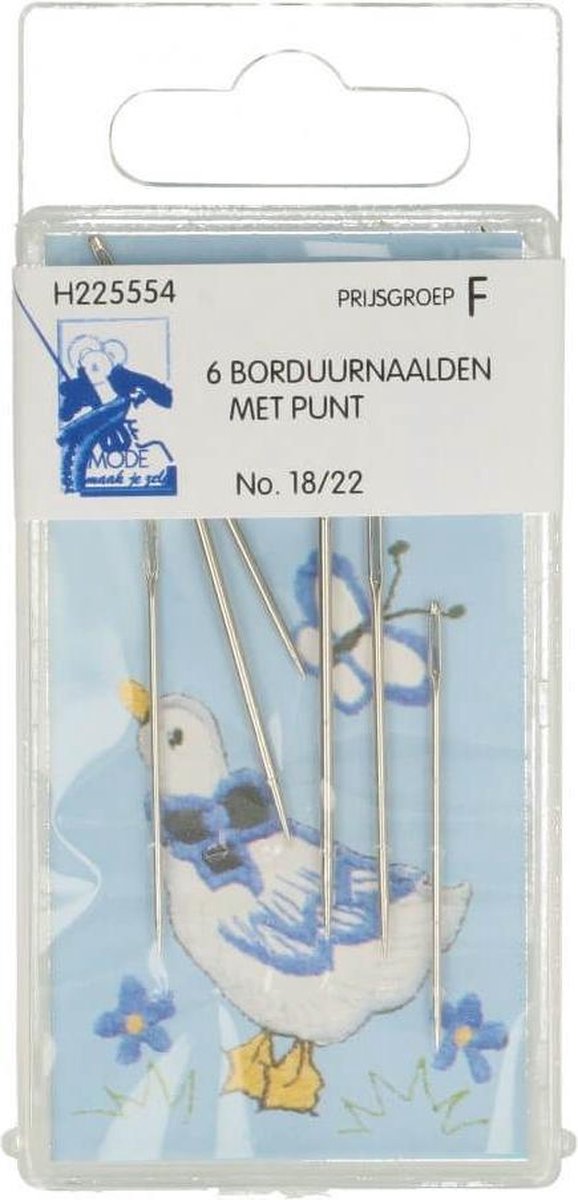 MMJZ Borduurnaalden met punt - nr.18-22 zilver - 6 stuks