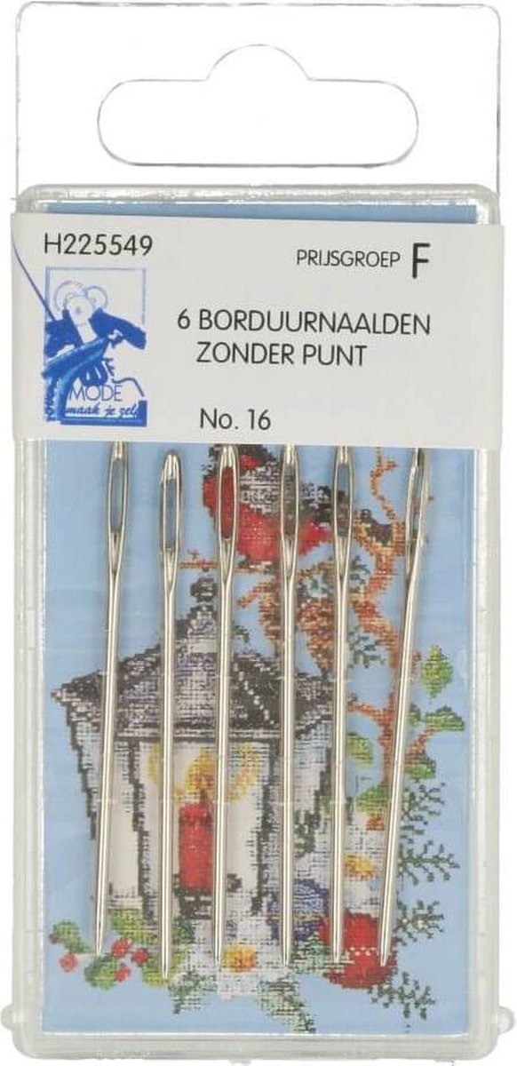 MMJZ Borduurnaalden zonder punt nr.16 zilver - 5x6st