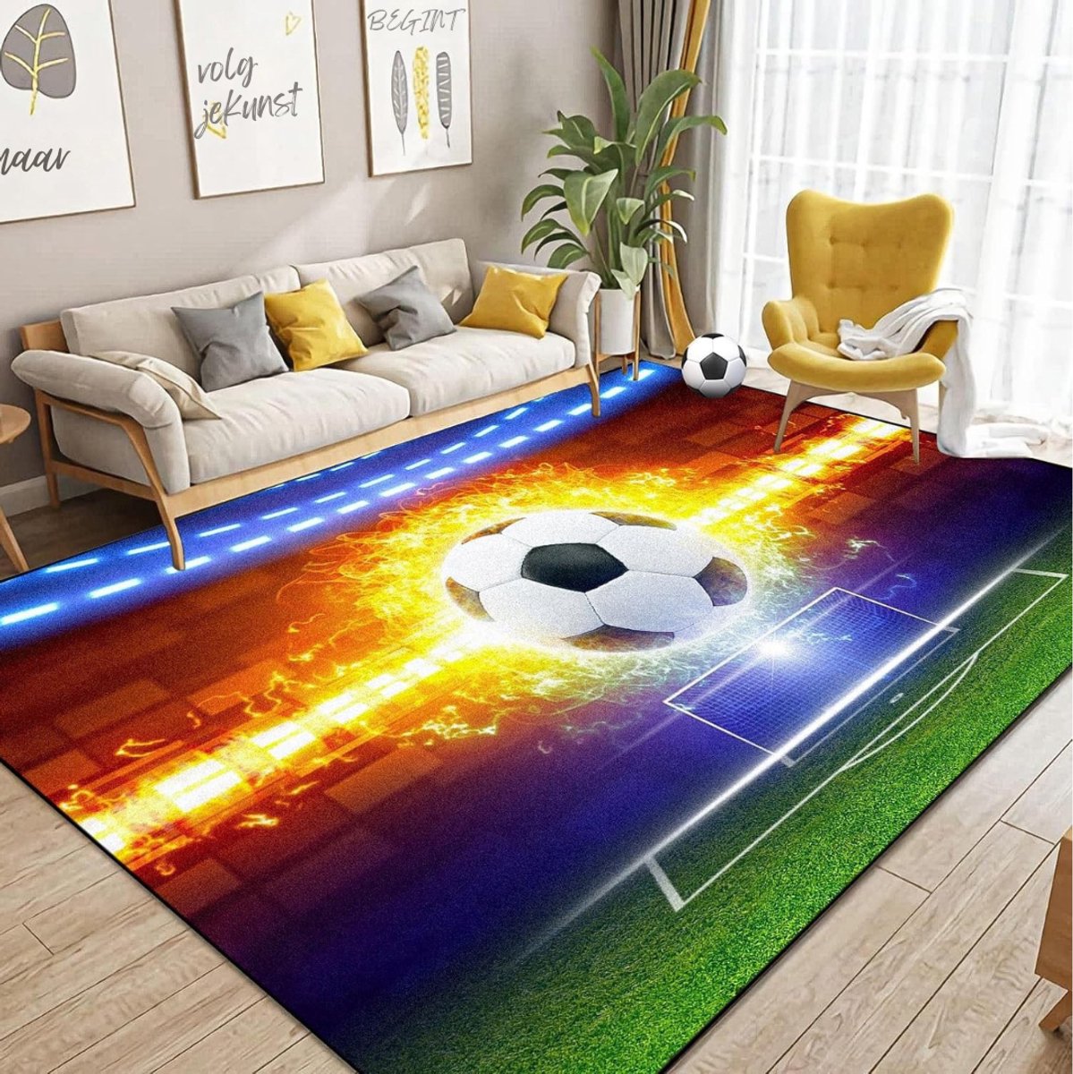  ® Voetbalmat - Dribbelmat - Voetbal Tapijt - 100x120x3cm - Veelkleurig