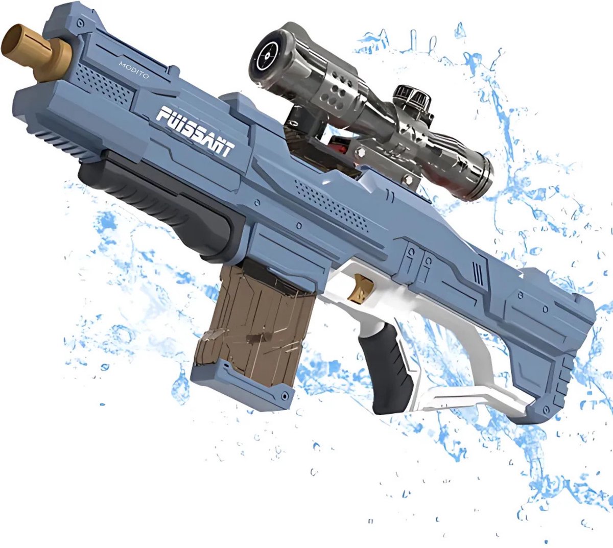 Modito Automatisch   met Vizier Blauw - Elektrisch   - Watergeweer - Super Soaker - Watergun - Buitenspeelgoed