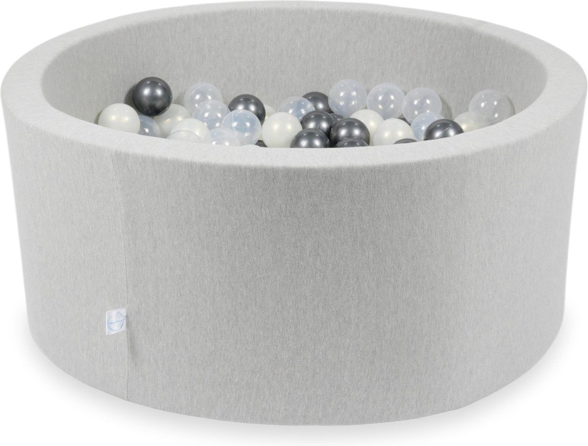 Lichtgrijs ballenbad Moje • Rond 90 x 40 cm • Inclusief 300 ballen diameter 7 cm