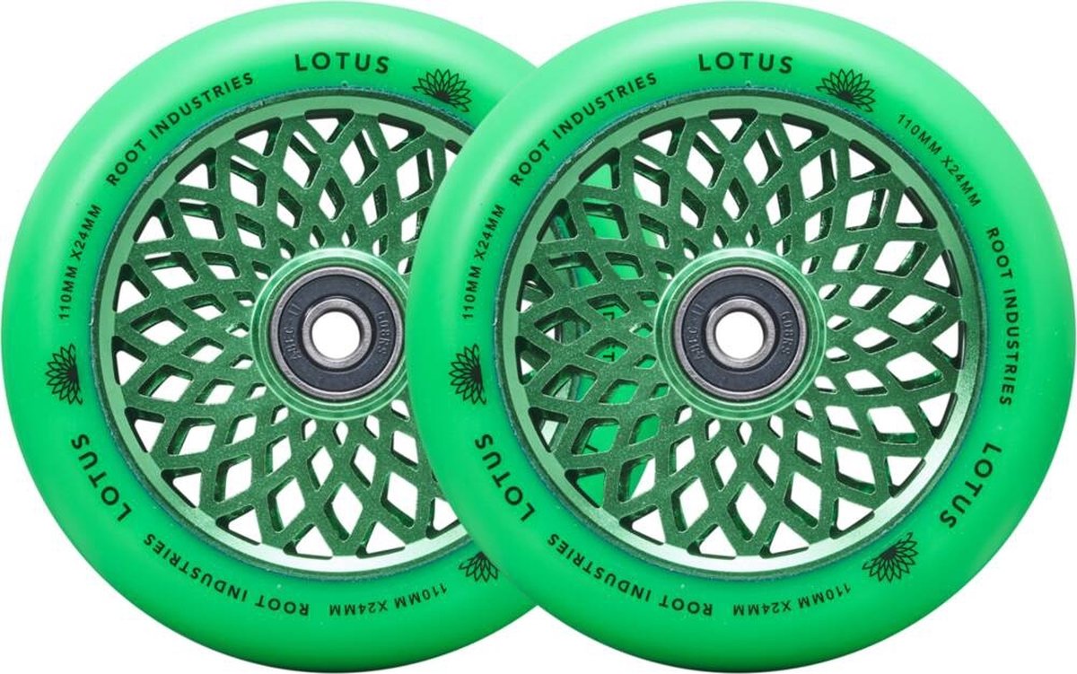 Root Lotus Stuntstep Wielen 2pc. - Radiant Green