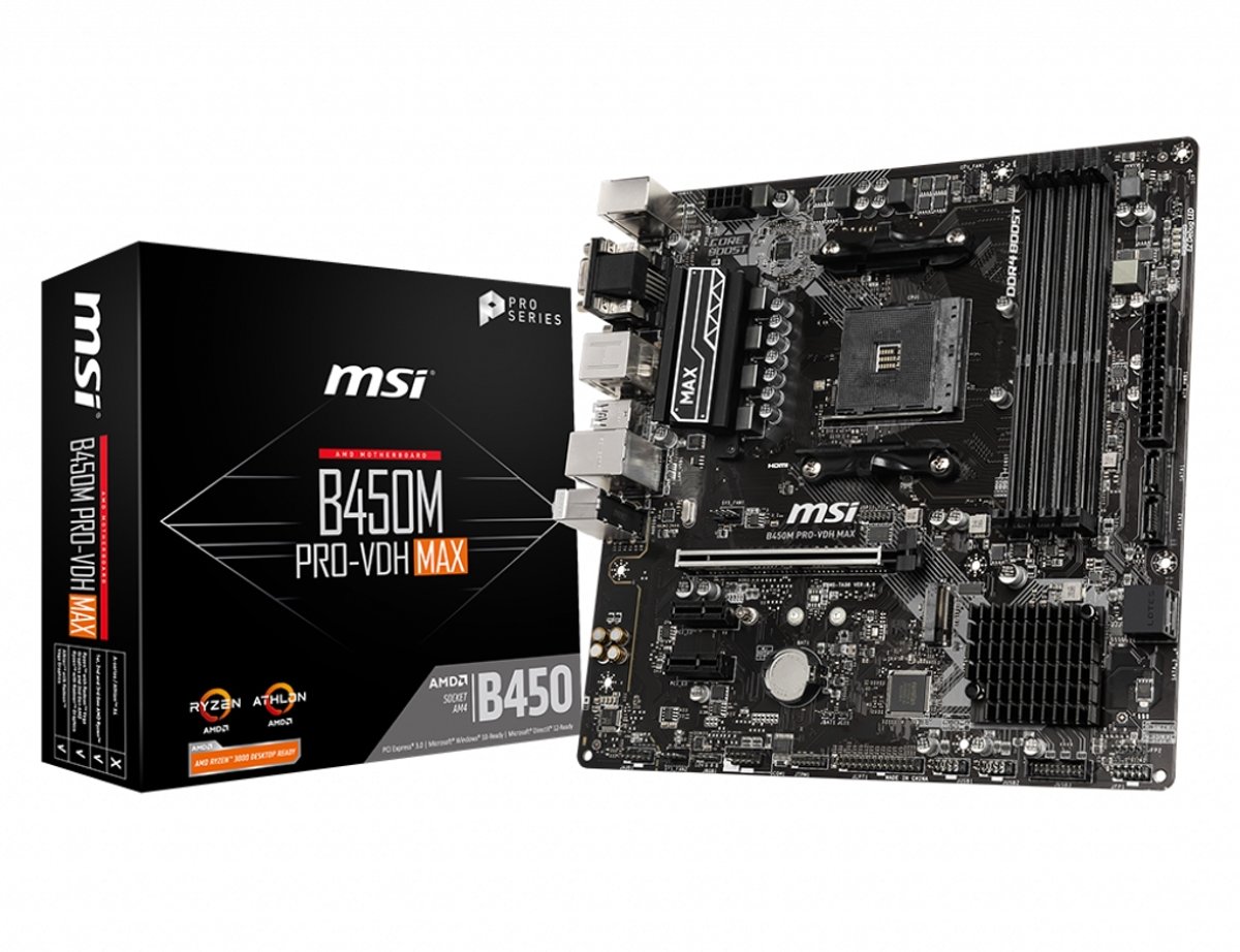 MSI B450M PRO-VDH Max moederbord Socket AM4 Micro ATX AMD B450