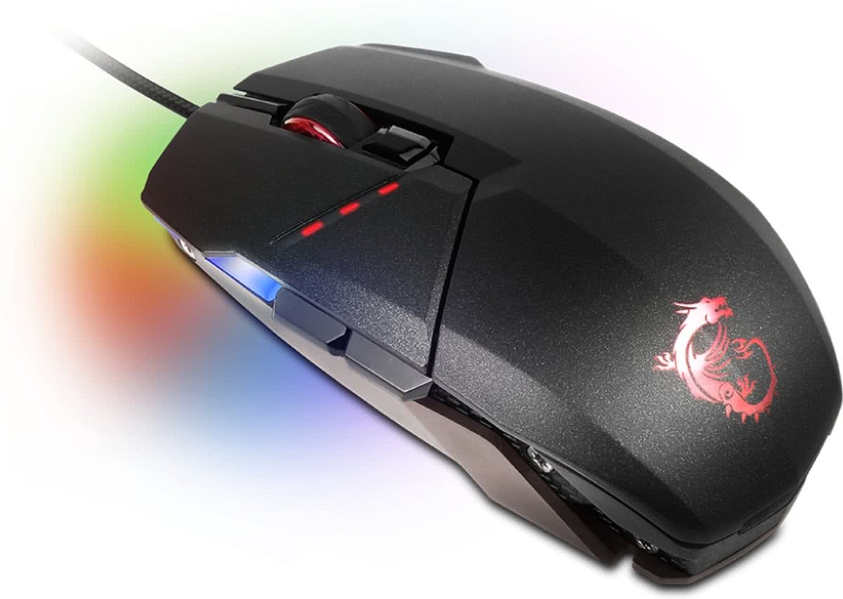 MSI Clutch GM60 USB Optisch 10800DPI Ambidextrous Zwart muis