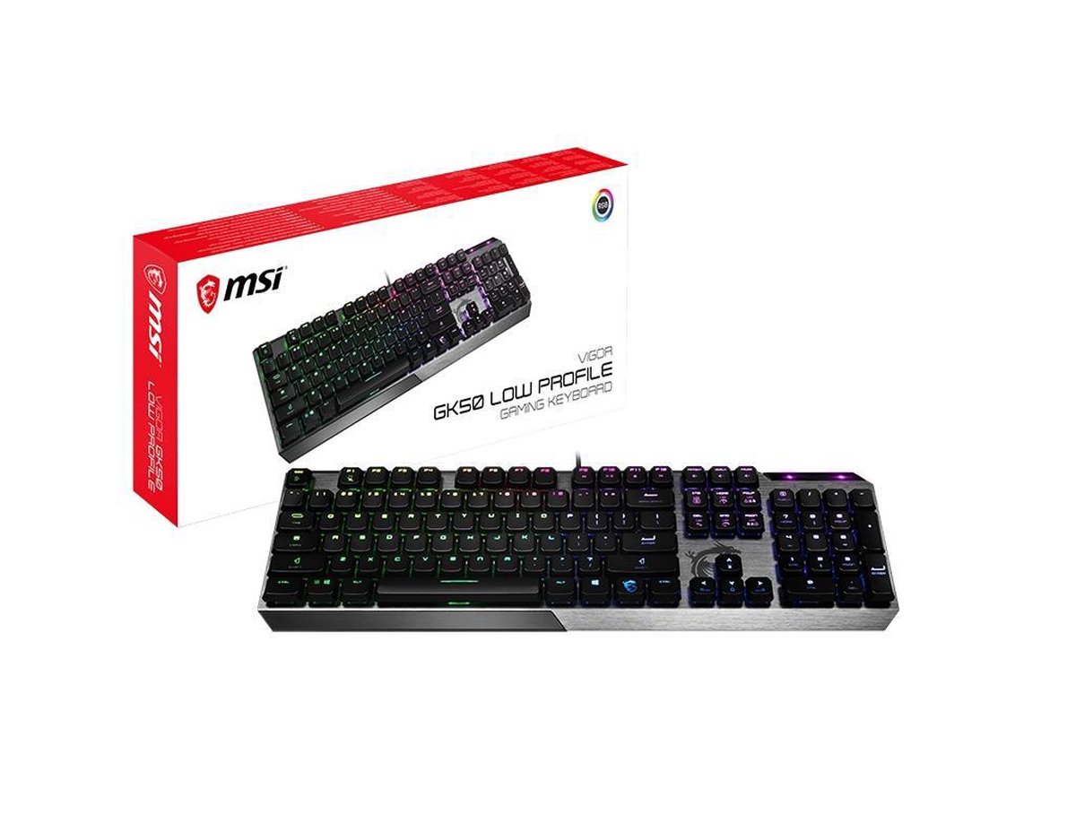 MSI Vigor GK50 toetsenbord USB QWERTZ Nederlands Zwart, Metallic