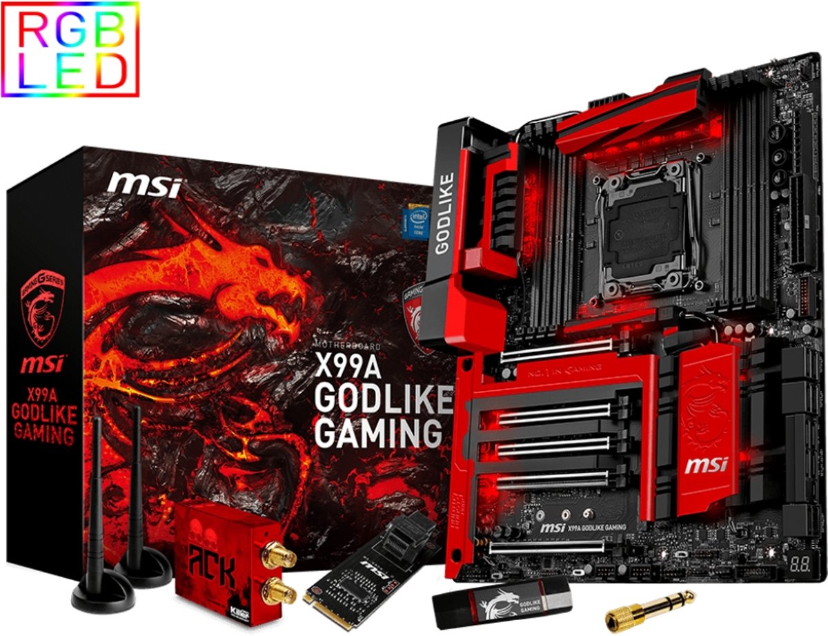 MSI X99A GODLIKE GAMING Intel X99 LGA 2011-v3 Verlengd ATX moederbord