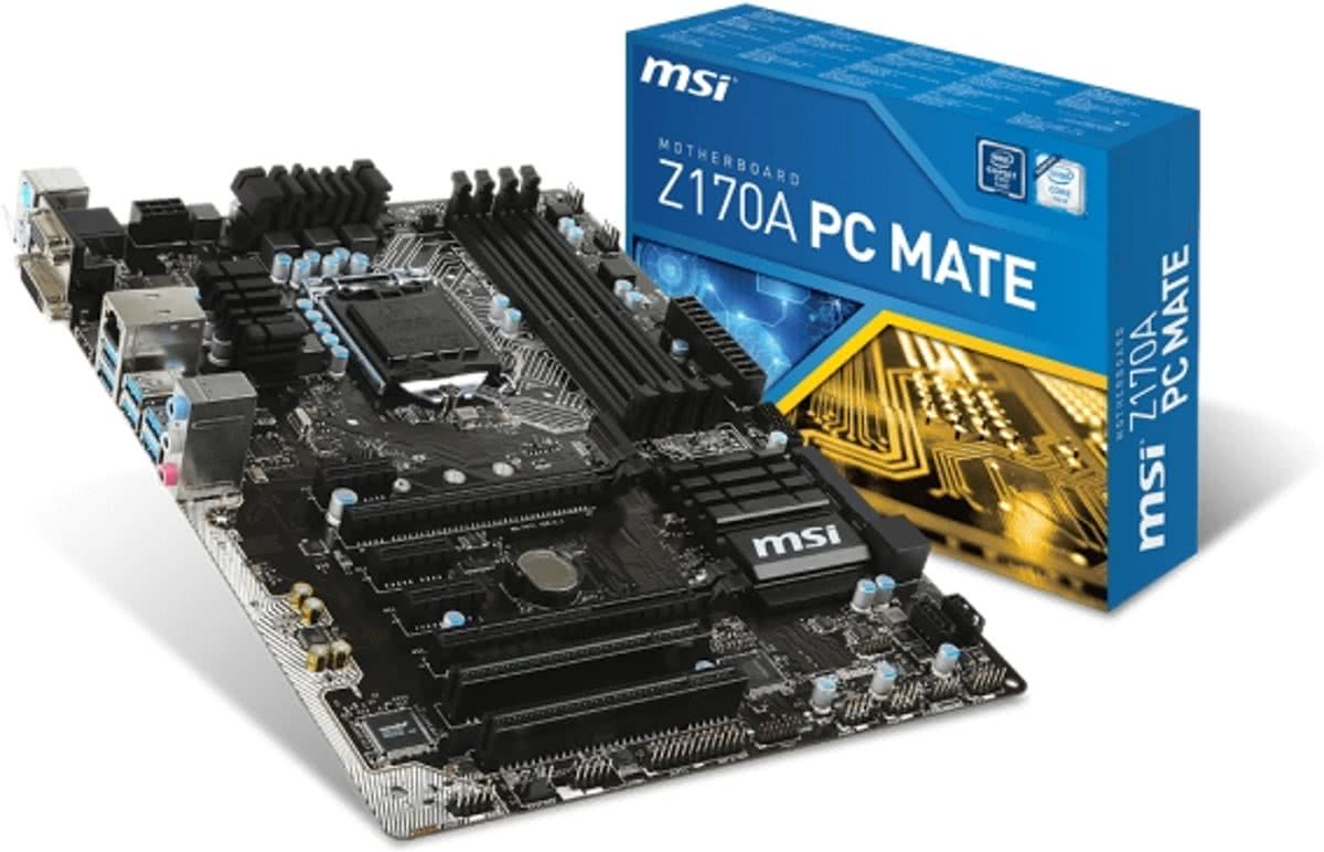 MSI Z170A PC Mate Intel Z170 LGA 1151 (Socket H4) ATX moederbord