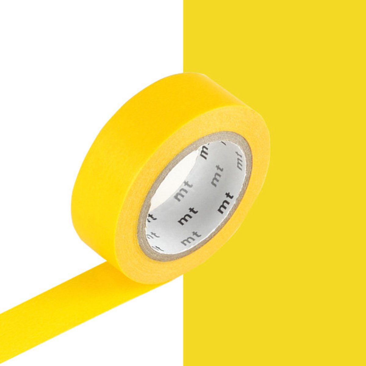 Washi Tape Geel - 7 meter x 1,5 cm. - MT Masking Tape Matte Yellow