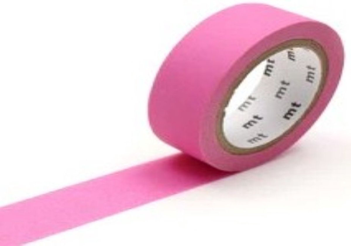 Washi Tape Roze - 7 meter x 1,5 cm. - MT Masking Tape Matte Pink