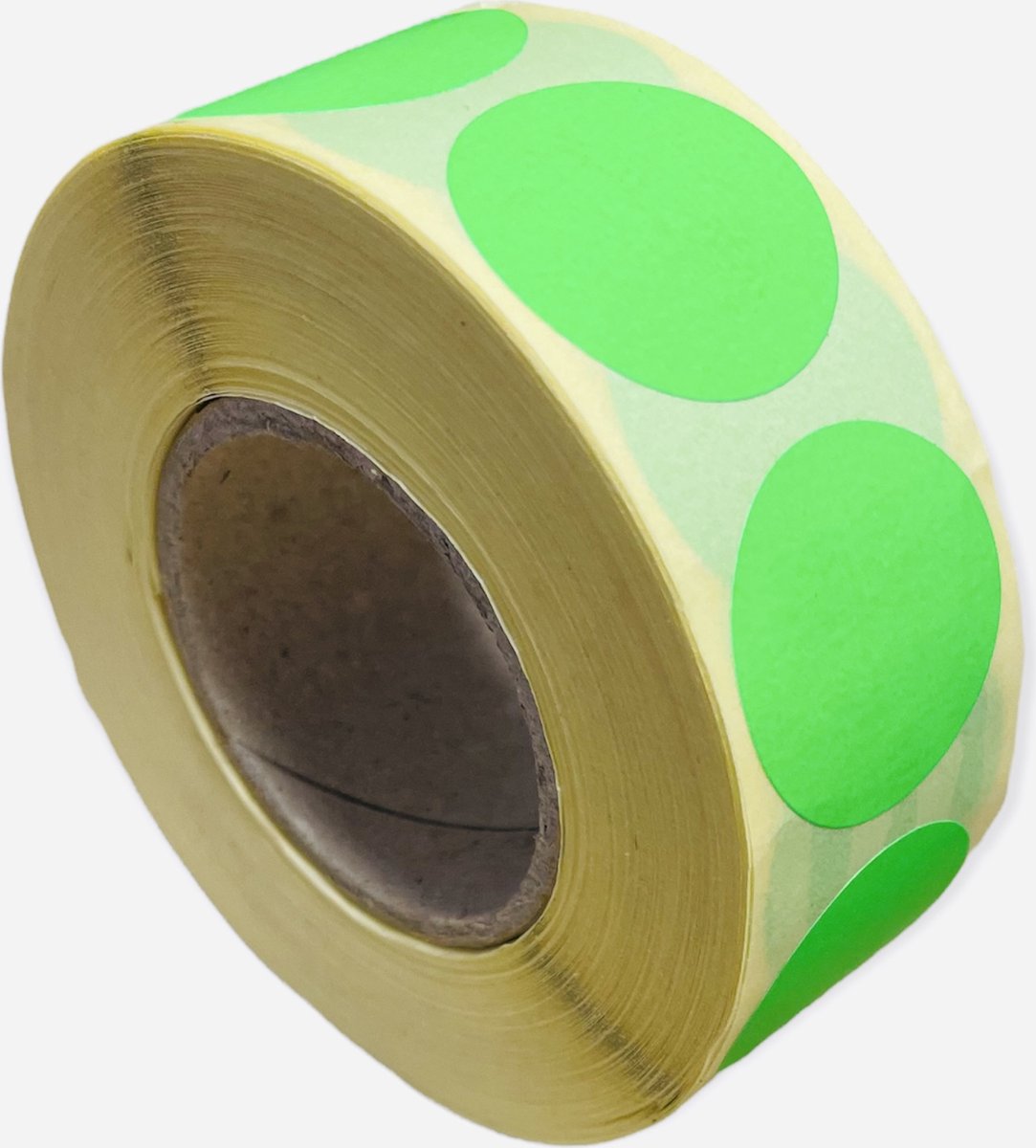 Etiketten Rond 27 mm Fluor Groen