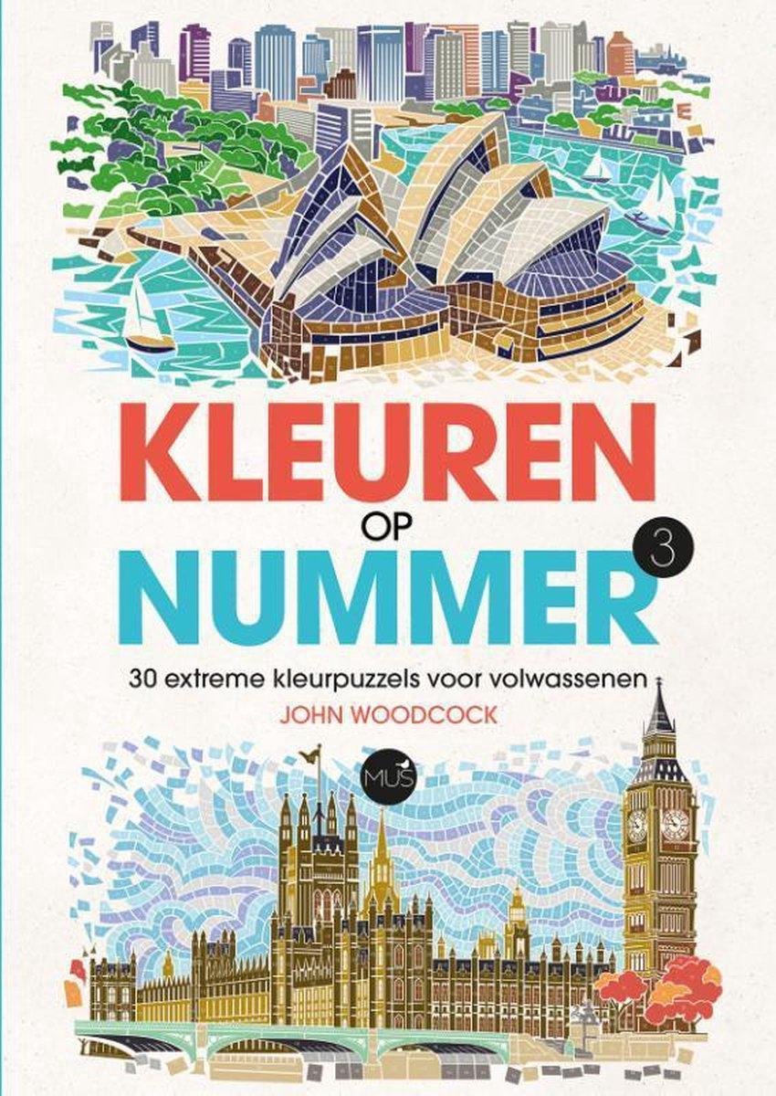 Kleurboek - kleuren op nummer 3 - kleuren voor volwassenen